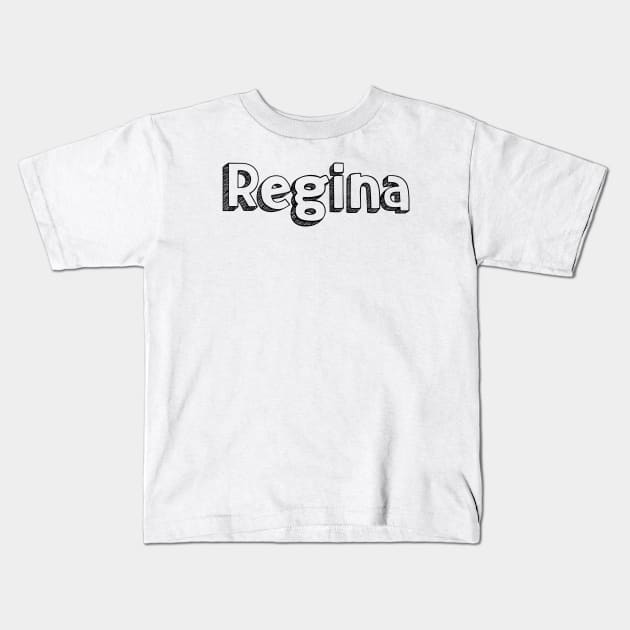 Regina // Typography Design Kids T-Shirt by Aqumoet